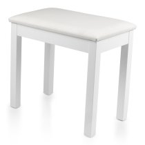 Traditional Wooden Piano Bench, White