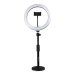 Ring Light Round Base Desktop Stand With Phone Clamp