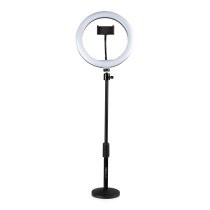 Ring Light Round Base Desktop Stand With Phone Clamp