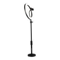 Ring Light Round Base Desktop Stand With Phone Clamp