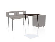 Elite Series Furniture Desk Corner Section, Dark Walnut