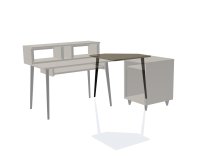 Elite Series Furniture Desk Corner Section, Driftwood Grey