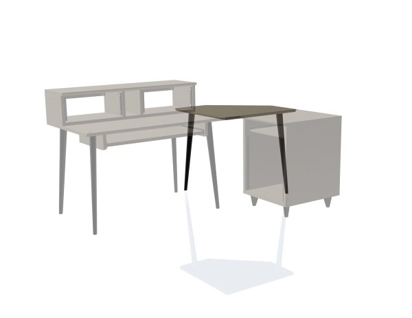 Elite Series Furniture Desk Corner Section, Driftwood Grey