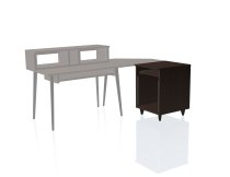 Elite Series Furniture Desk 10U Rack, Dark Walnut
