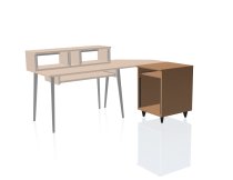 Elite Series Furniture Desk 10U Rack, Natural Maple Matte