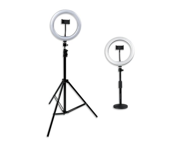Set Of Two Stands, Ring Lights & Phone Holders