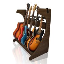 Elite Five Electric / Acoustic Guitar Rack, Brown