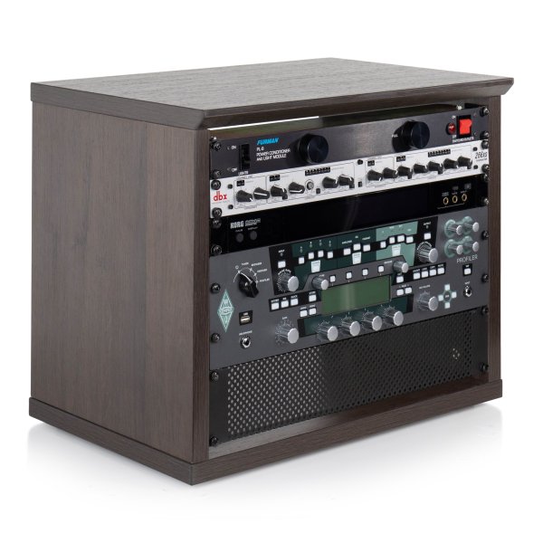 Elite Series Furniture Desktop 8U Studio Rack, Brown