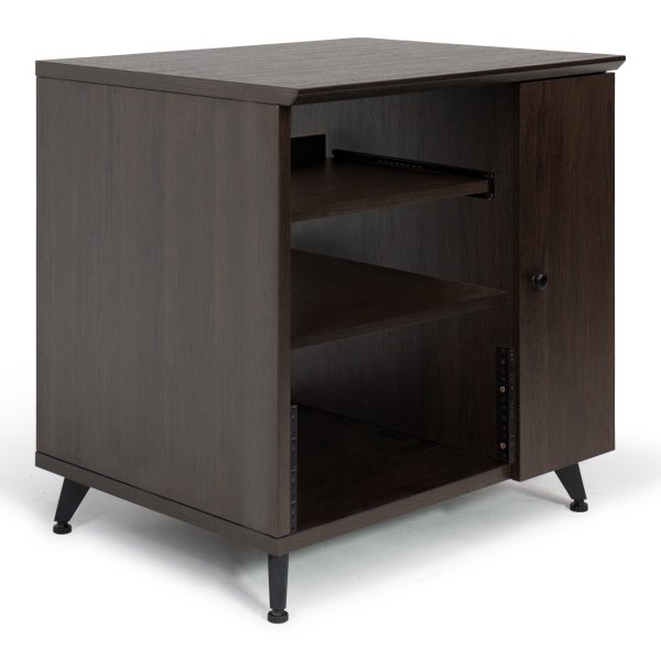 Elite Series Sidecar Rack Cabinet With Shelf, Brown