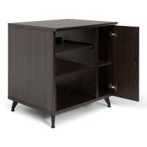 Elite Series Sidecar Rack Cabinet With Shelf, Brown