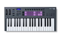 37-Key MIDI Controller Keyboard with 16 Pads, 8 Knobs, Pitch Bend, and Modulation Wheel