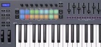 49-Key MIDI Controller Keyboard with 16 Pads, 8 Knobs, Pitch Bend, and Modulation Wheel