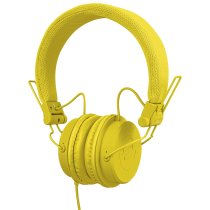 Ultra Compact DJ and Lifestyle Headphones Retractable Closed, Yellow