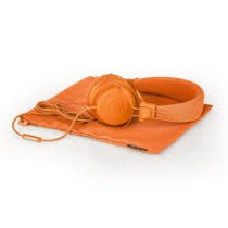 Ultra Compact DJ and Lifestyle Headphones Retractable Closed, Orange