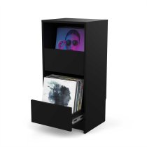 Vinyl Vault With Drawers - Holds up to 160 Records, Black
