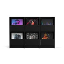 Vinyl Vault With Drawers - Holds up to 160 Records, Black