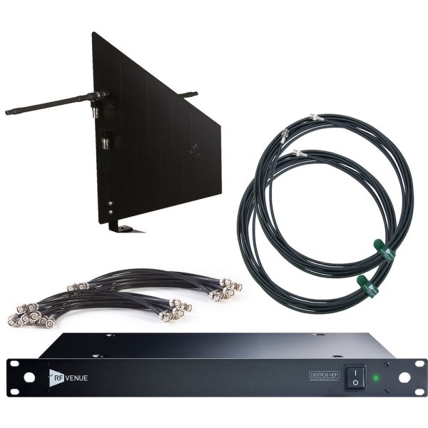 Distro9 HDR / Diversity Fin Antenna Bundle, Black Wall-mount