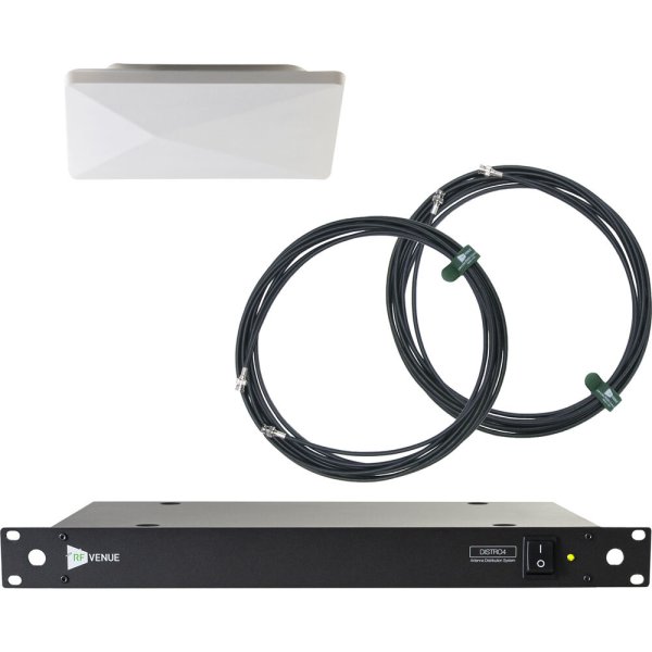 Diversity Architectural Antenna & DISTRO4 4-Channel UHF Distribution System, White (470 to 616 MHz)
