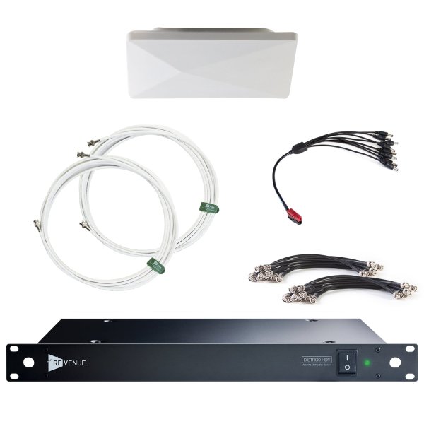 Diversity Architectural Antenna & DISTRO9 HDR 9-Channel UHF Distribution Pack, White (470-616 Mhz)