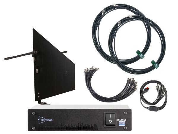 5-Channel Wireless Mic Pack, Diversity Fin Wall-Mount Antenna, Black