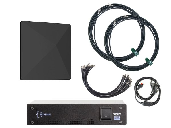 5-Channel Wireless Mic Pack, Diversity Architectural Antenna, Black