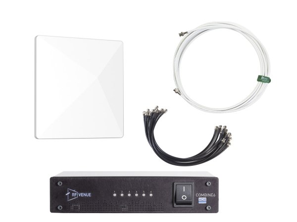 6-Channel In-Ear Monitor Pack with White CP Architectural Antenna and Cable
