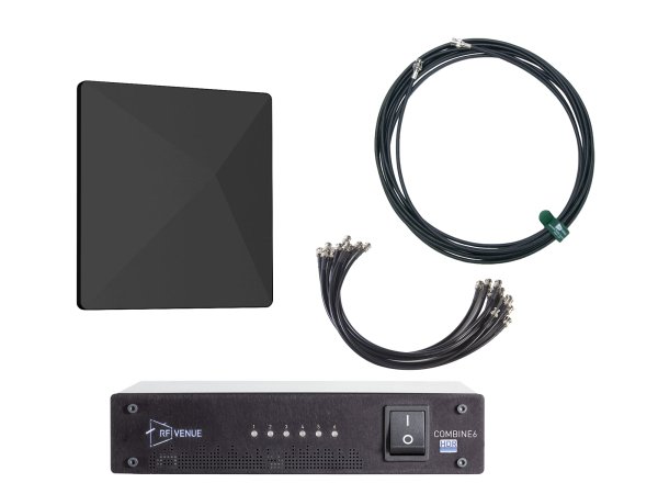 6-Channel In-Ear Monitor Pack with Black CP Architectural Antenna and Cable