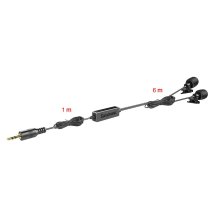 Dual Omnidirectional Lavalier Microphone for DSLR Camera and Smartphone