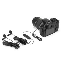Dual Omnidirectional Lavalier Microphone for DSLR Camera and Smartphone