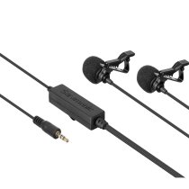 Dual Omnidirectional Lavalier Microphone for DSLR Camera and Smartphone