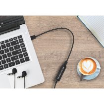 Dual Omnidirectional Lavalier Microphone with Monitoring for iOS, Android & Computer