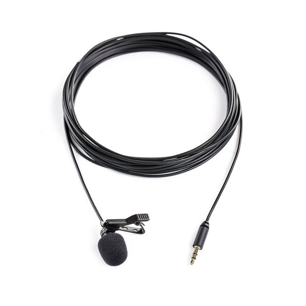 Omnidirectional Broadcast-Quality Lavalier Microphone with 3.5mm TRS Connector