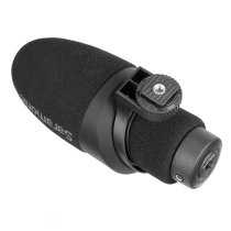 Camera-Mount Shotgun Microphone for DSLR Cameras and Smartphones