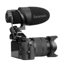 Camera-Mount Shotgun Microphone for DSLR Cameras and Smartphones