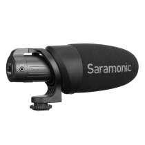 Battery-Powered Camera-Mount Shotgun Microphone for DSLR Cameras and Smartphones