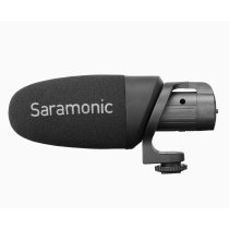 Battery-Powered Camera-Mount Shotgun Microphone for DSLR Cameras and Smartphones