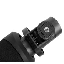 Battery-Powered Camera-Mount Shotgun Microphone for DSLR Cameras and Smartphones