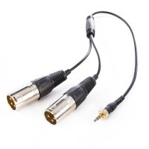 3.5mm TRS To Two XLR Male Output Y-Cable For Wireless Mic Systems