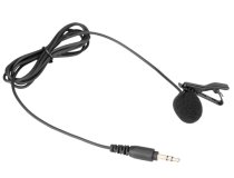 Omnidirectional Lavalier Microphone Cable with 3.5mm TRS Connector, Black