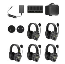 Full-Duplex Wireless Intercom Headset System With Case Pack