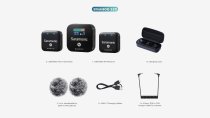 Ultracompact 2.4GHz Dual-Channel Wireless Microphone System (2TX/1RX/BOX)