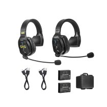 2-Person Full-Duplex Wireless Intercom System with Single-Ear Headsets (1.9 GHz)