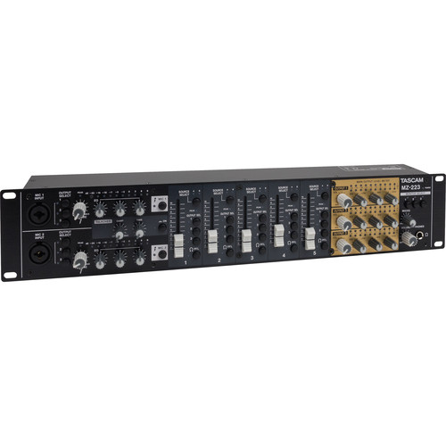 5-channel, 22-input Rackmount Zone Mixer with 5 Faders, EQ, 3 Stereo Zone Outputs