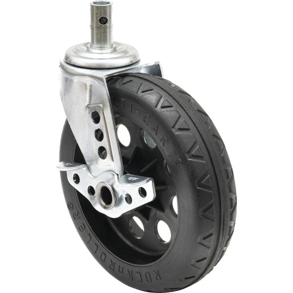 MultiCart All-Terrain Stealth Caster with Brake for R12STEALTH (8 x 2", Black Hub, 2-Pack)