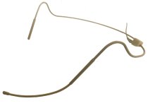 Dual Ear Headworn Microphone With 2mm Heavy Duty Cable and Sennheiser Connector, Tan