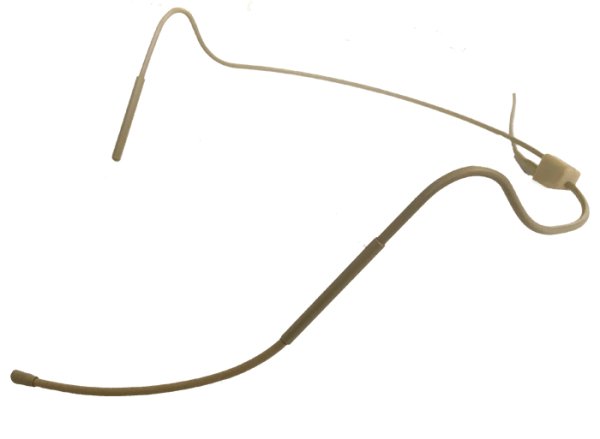 Dual Ear Headworn Microphone With 2mm Heavy Duty Cable and Shure Connector, Tan